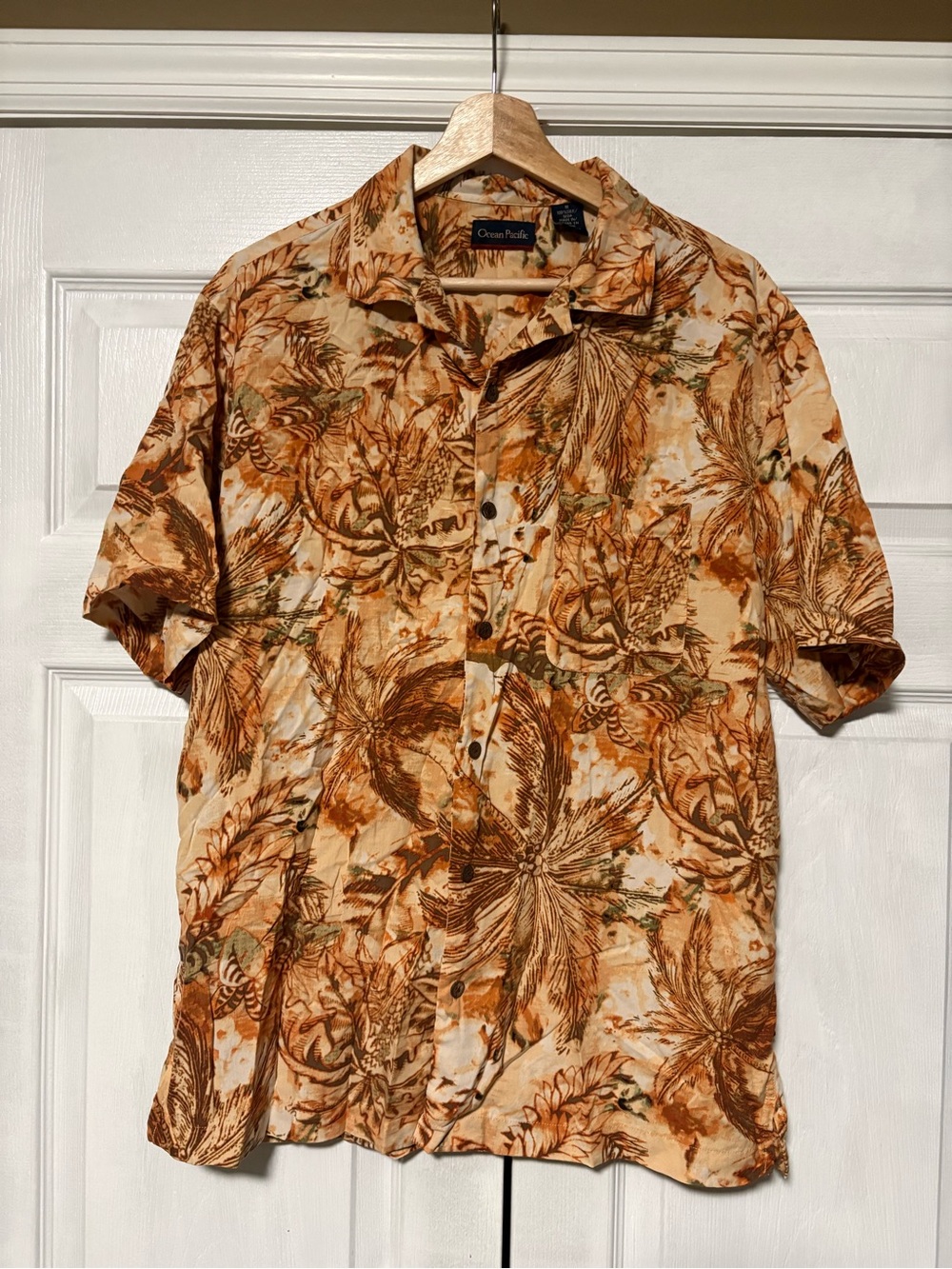 Vintage Ocean Pacific 100% Silk Tropical Hawaiian Shirt